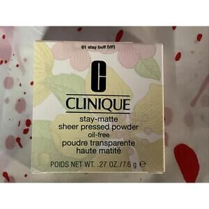 01 Stay Buff (VF), Clinique Stay-matte Sheer Pressed Powder,0.27oz/7.6g NIB